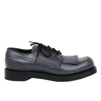 Gucci Gucci Men's Fringed Brogue Bluish Gray Leather Lace-up Shoes