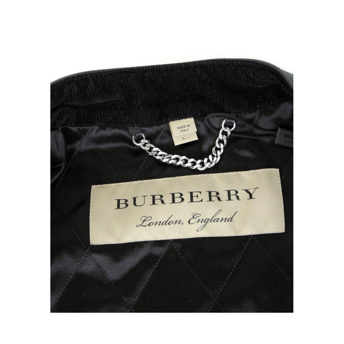 Burberry Burberry Men's Black Leather Diamond Quilted Biker Jacket