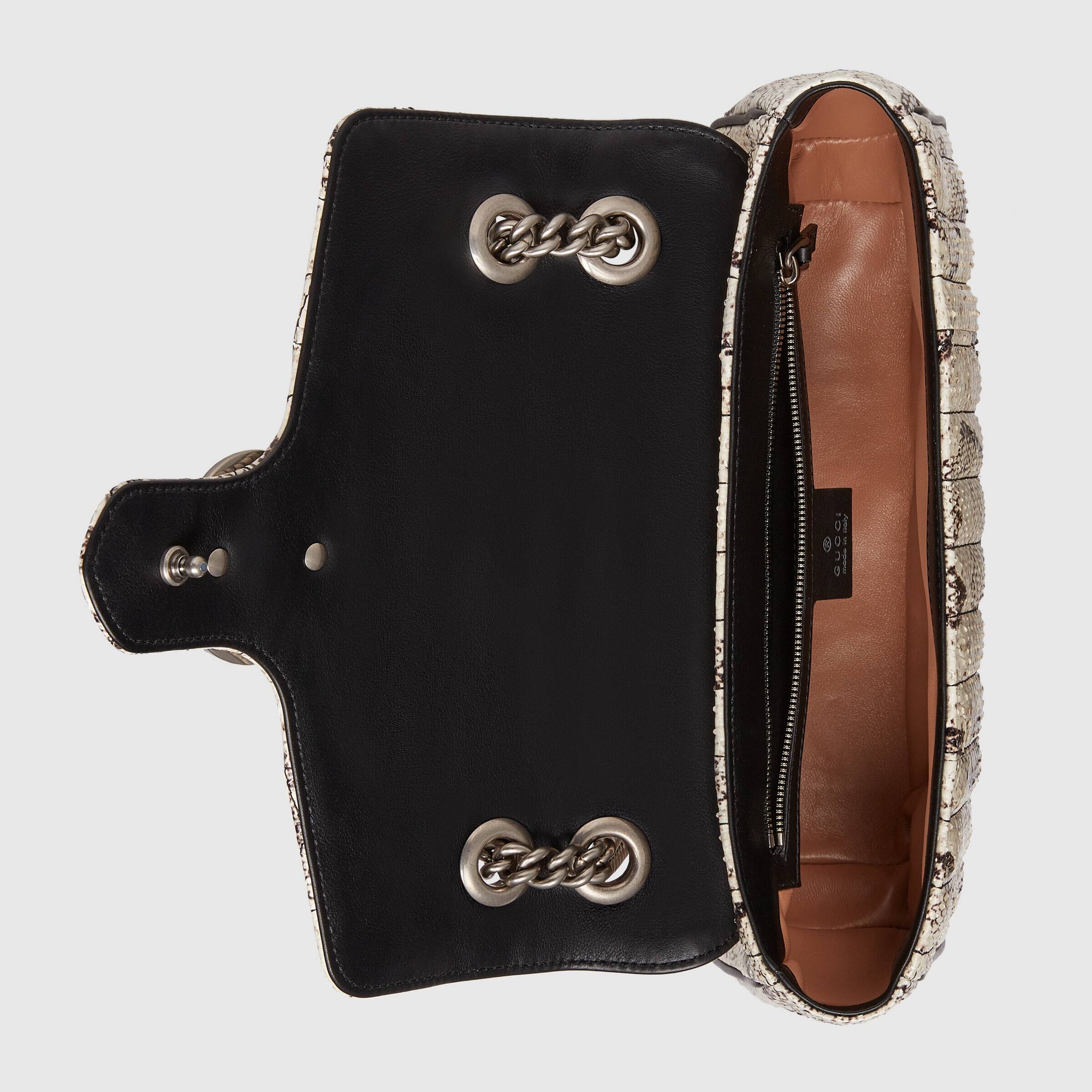 Gucci Sac à épaule GG Marmont en python petite taille