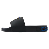 Dolce & Gabbana Black Slides Sandals Beach Saint Barth Shoes