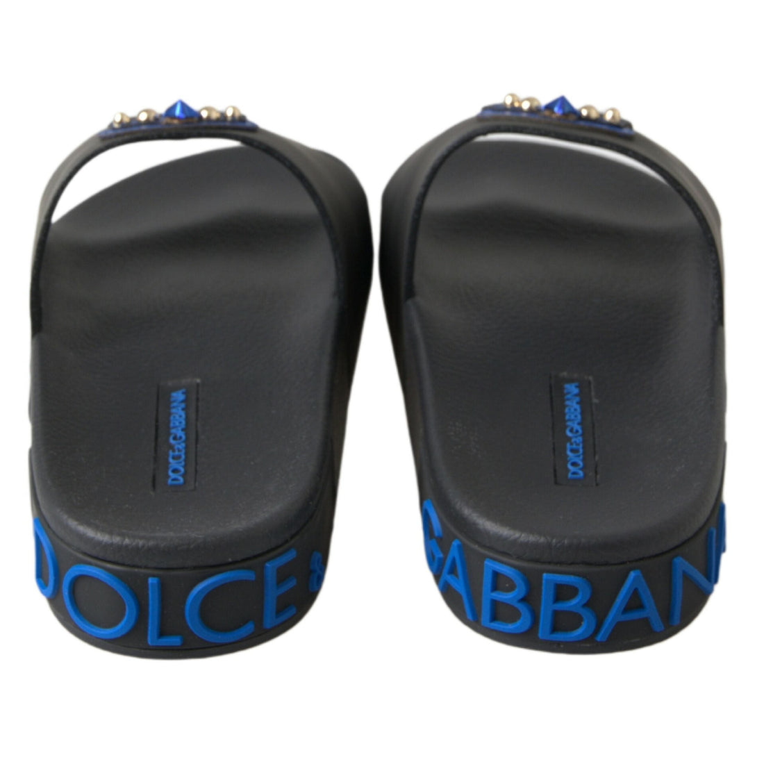 Dolce & Gabbana Black Slides Sandals Beach Saint Barth Shoes