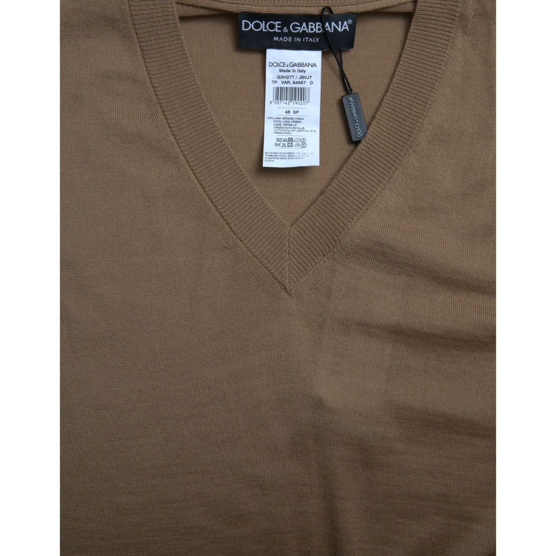 Dolce & Gabbana Brown Wool Sleeveless Pullover Sweater