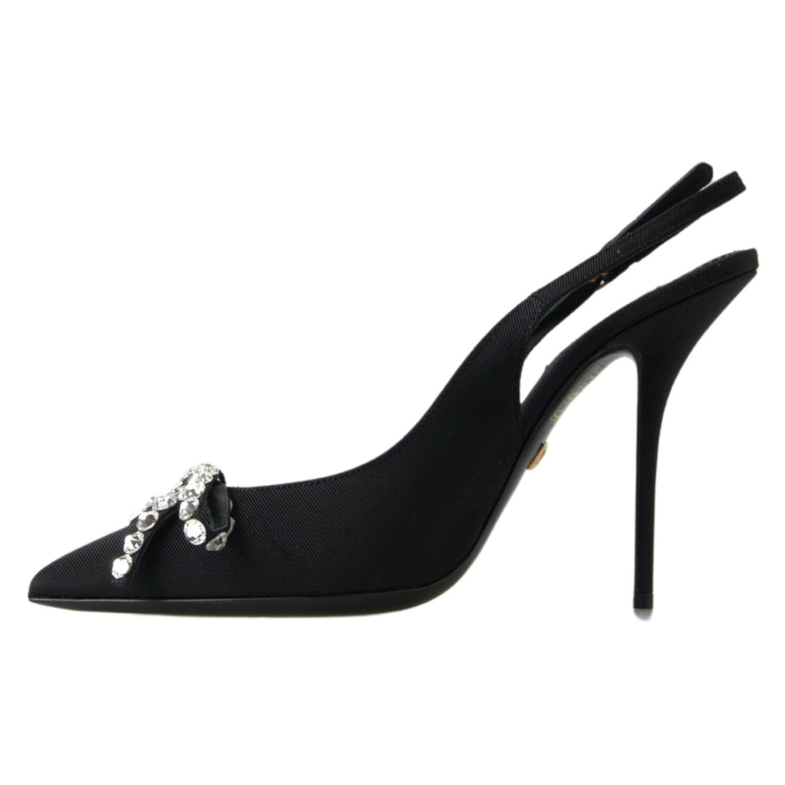 Dolce & Gabbana Embellished Black Slingback Heels Pumps