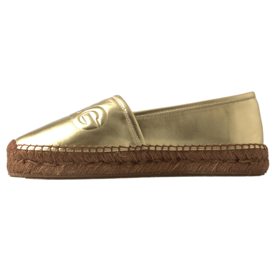 Dolce & Gabbana Golden Elegance Leather Espadrilles