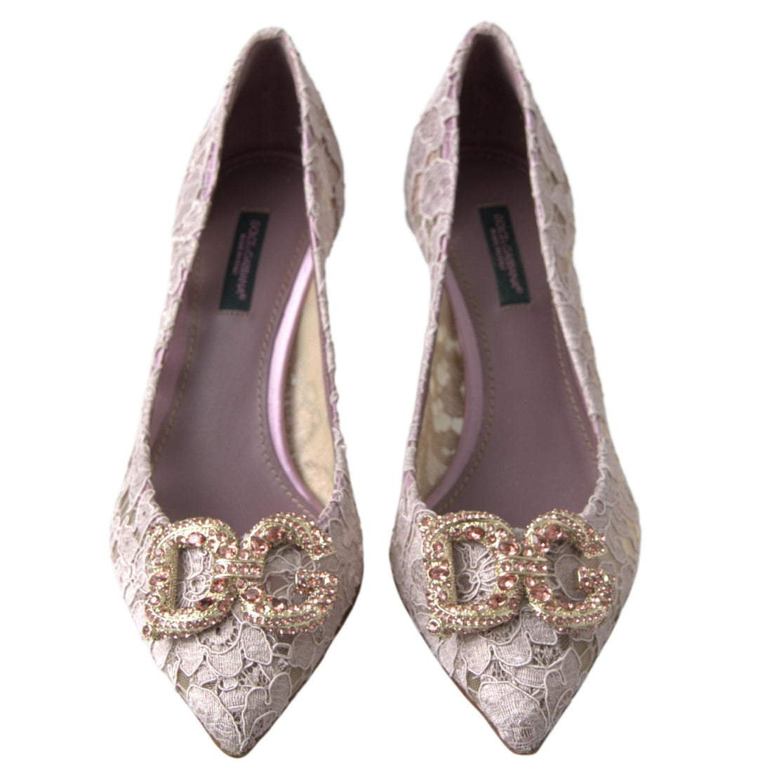 Dolce & Gabbana Elegant Pink Crystal Embellished Heels