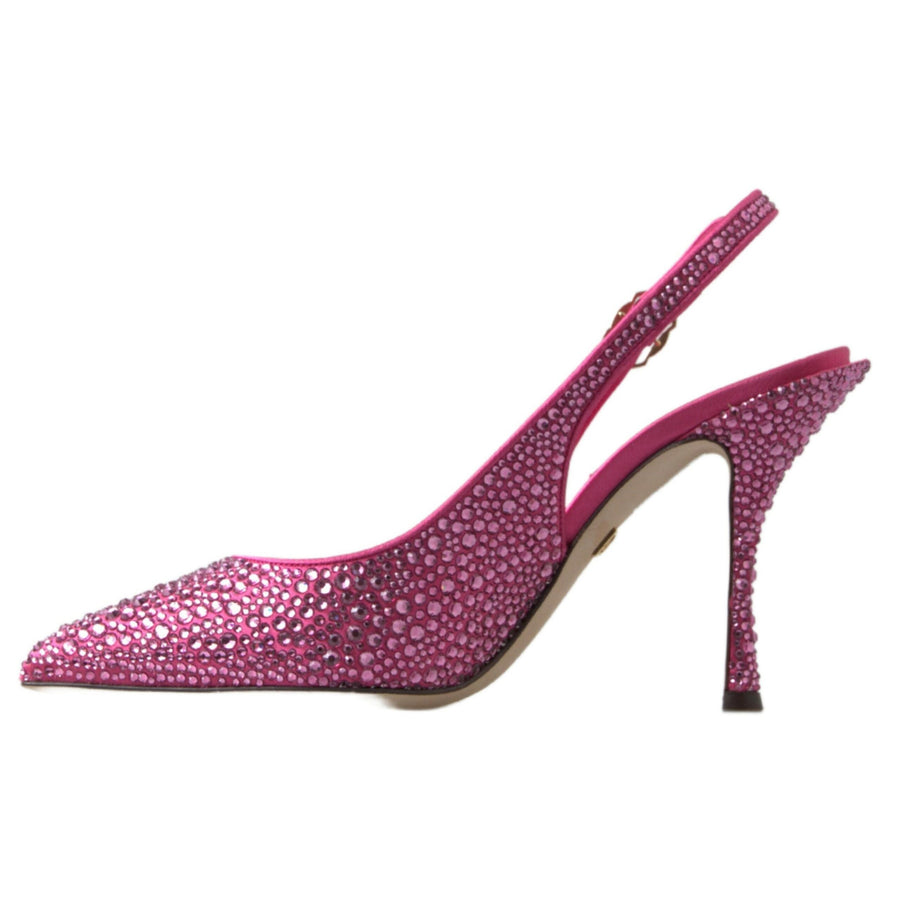 Dolce & Gabbana Elegant Slingback Heels in Pink Silk Blend