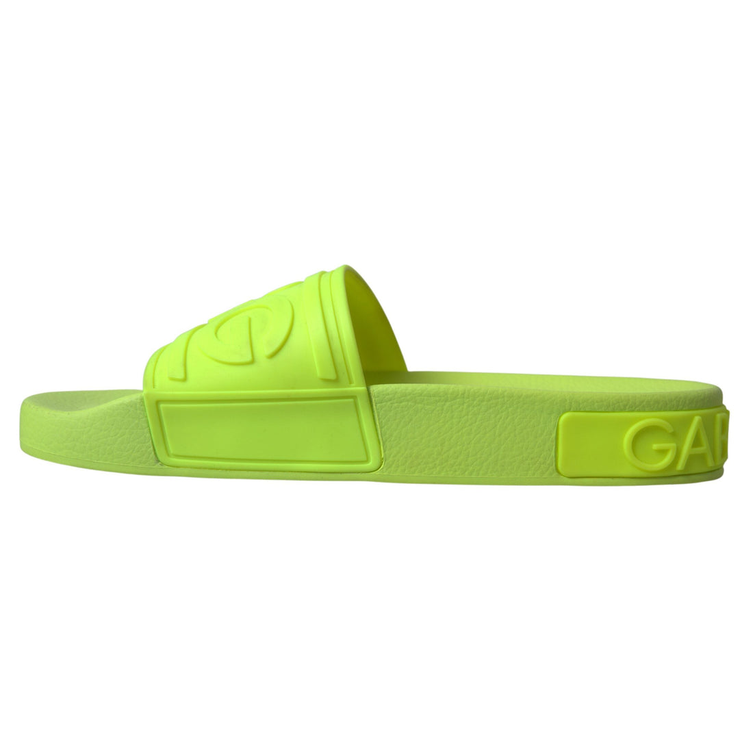 Dolce & Gabbana Elegant Yellow Green Slide Sandals