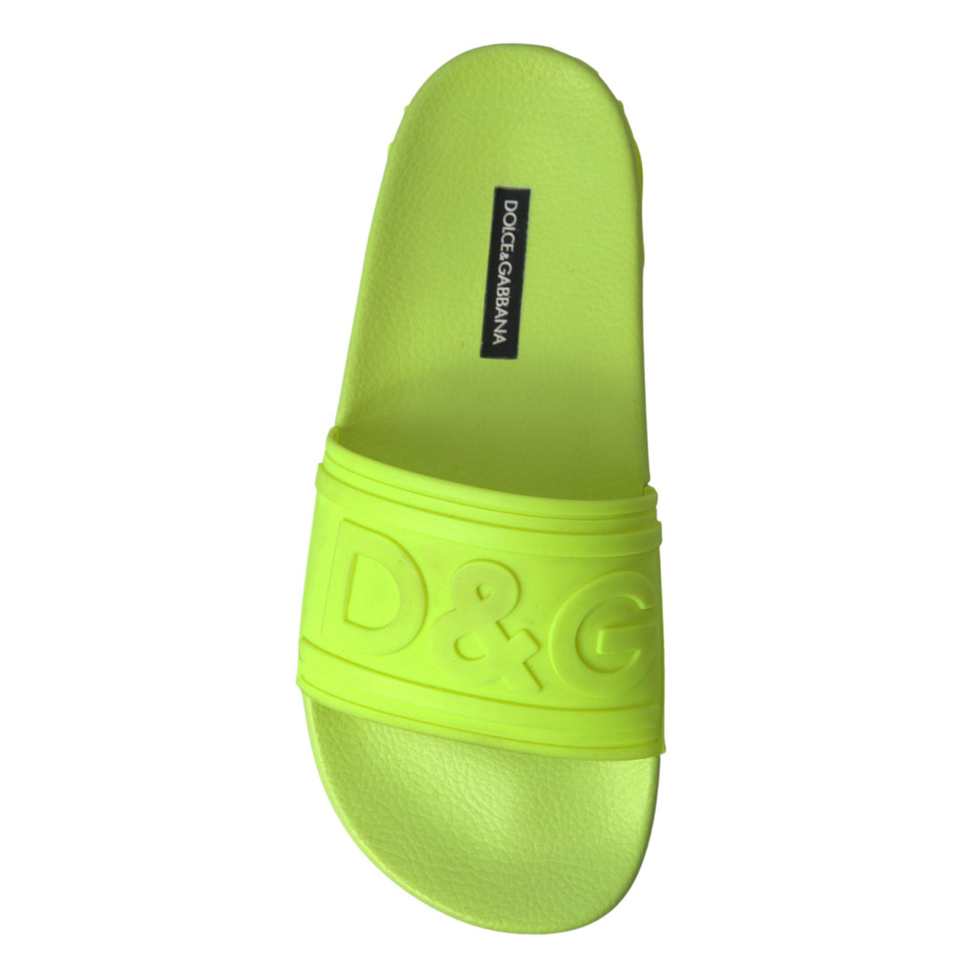 Dolce & Gabbana Elegant Yellow Green Slide Sandals