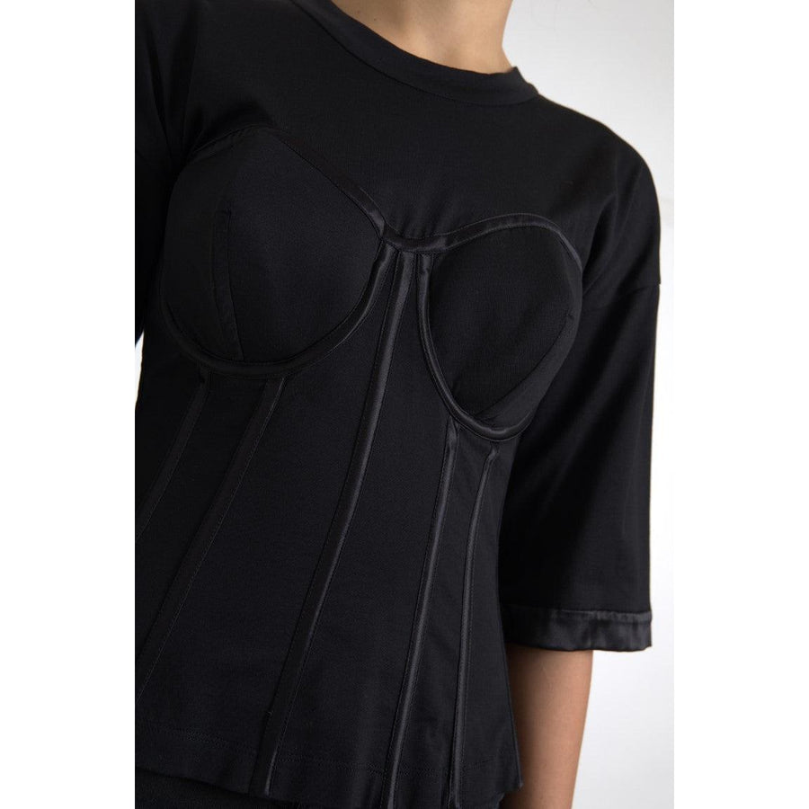 Dolce & Gabbana Timeless Black Silk Blend Corset Top