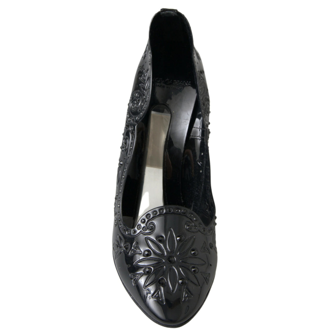 Dolce & Gabbana Elegant Black Crystal Cinderella Pumps