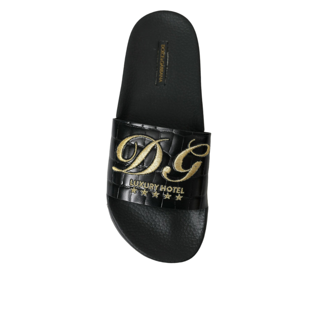 Dolce & Gabbana Black Luxury Hotel Beachwear Sandals Shoes