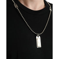 Dolce & Gabbana Black Cotton Dog Tag Round Neck T-shirt