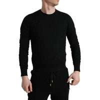 Dolce & Gabbana Black Silk Crew Neck Men Pullover Sweater