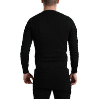 Dolce & Gabbana Black Silk Crew Neck Men Pullover Sweater