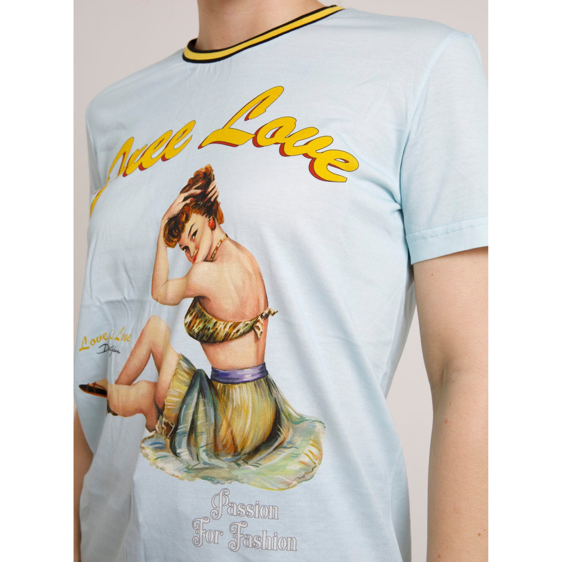 Dolce & Gabbana Elegant Light Blue Crew Neck T-Shirt