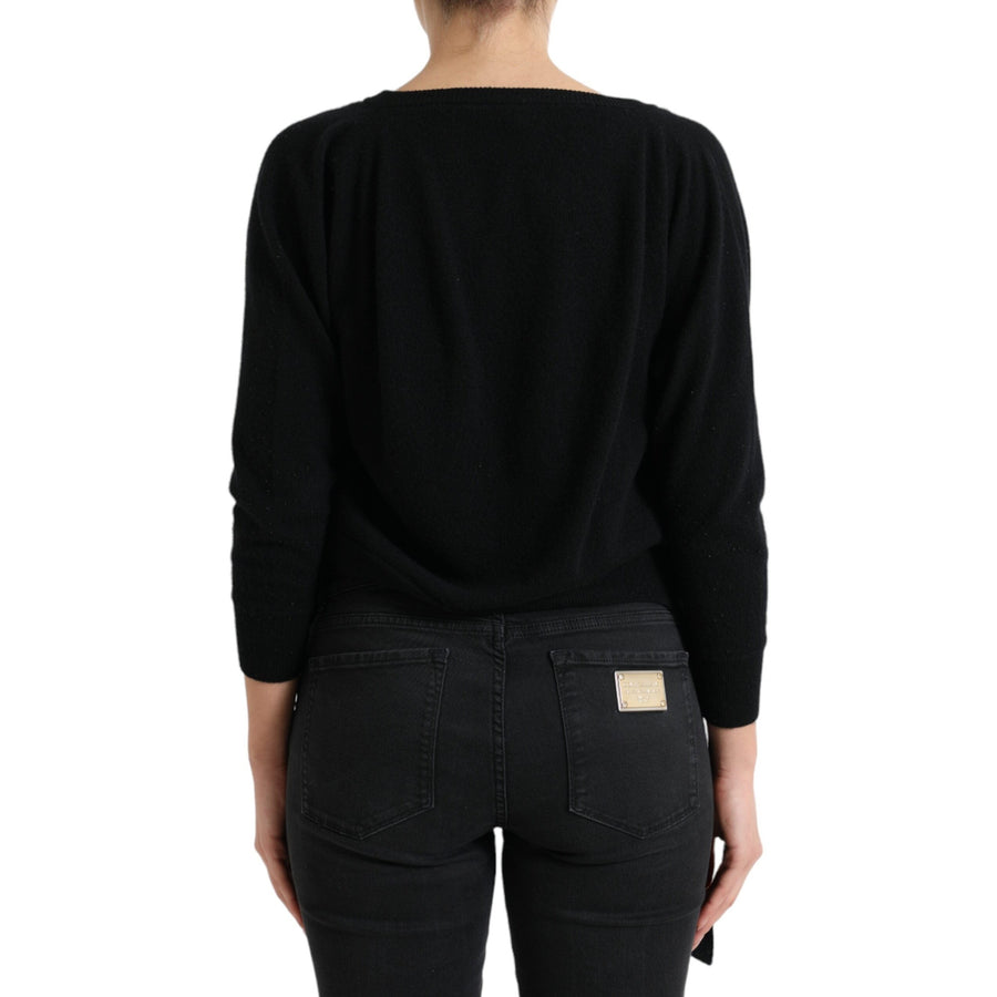 Dolce & Gabbana Black Cardigan Cashmere Long Sleeves Sweater