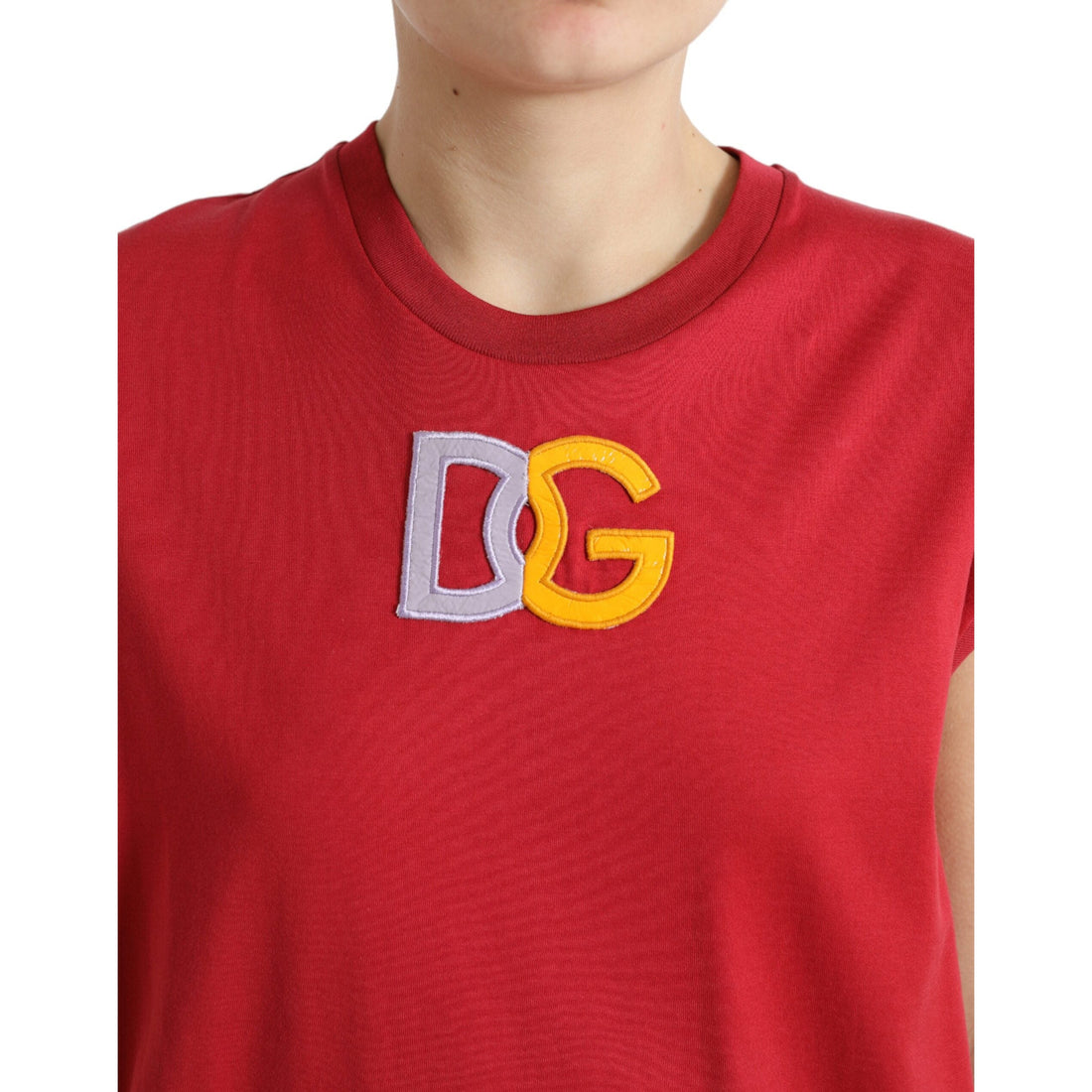 Dolce & Gabbana Red Cotton DG Logo Crew Neck Tank Top T-shirt