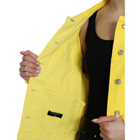 Dolce & Gabbana Yellow Cotton DENIM Jeans Button Coat Jacket