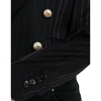 Dolce & Gabbana Black Striped SICILIA Double Breasted Jacket