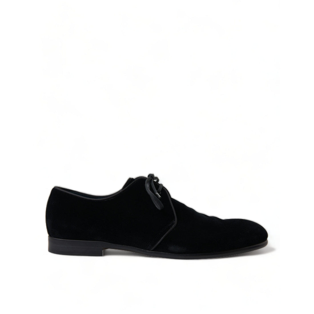 Dolce & Gabbana Elegant Black Velvet Derby Dress Shoes