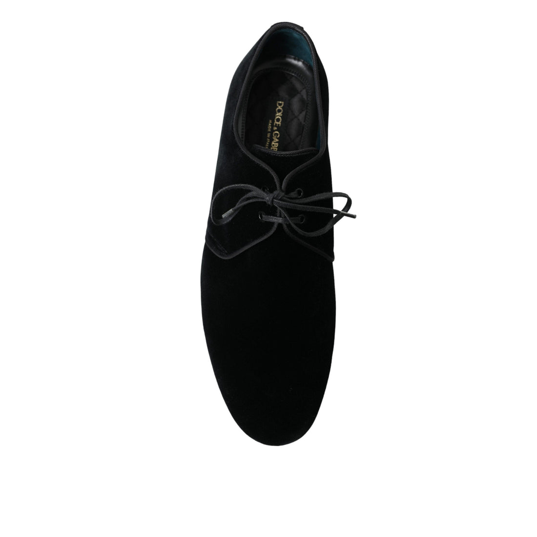 Dolce & Gabbana Elegant Black Velvet Derby Dress Shoes