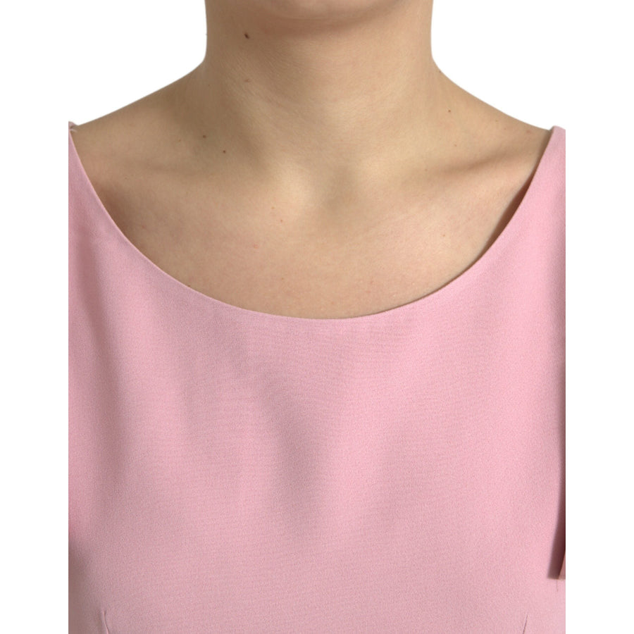 Dolce & Gabbana Pink Short Sleeves Round Neck Blouse Top