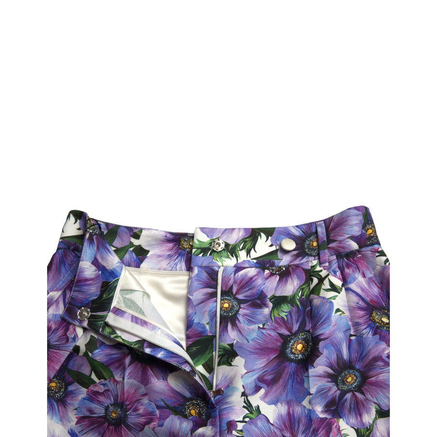 Dolce & Gabbana Purple Anemone High Waist Hot Pants Shorts