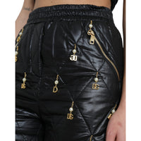 Dolce & Gabbana Black Embellished High Waist Hot Pants Shorts