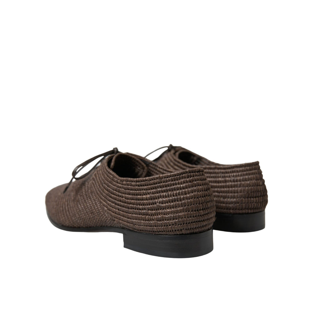 Dolce & Gabbana Brown Raffia Lace Up Derby Dress Shoes