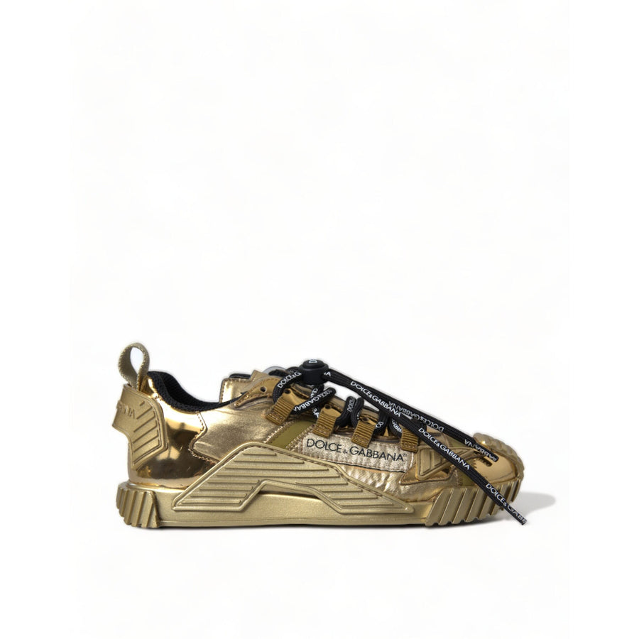 Dolce & Gabbana Gleaming Gold-Toned Luxury Sneakers