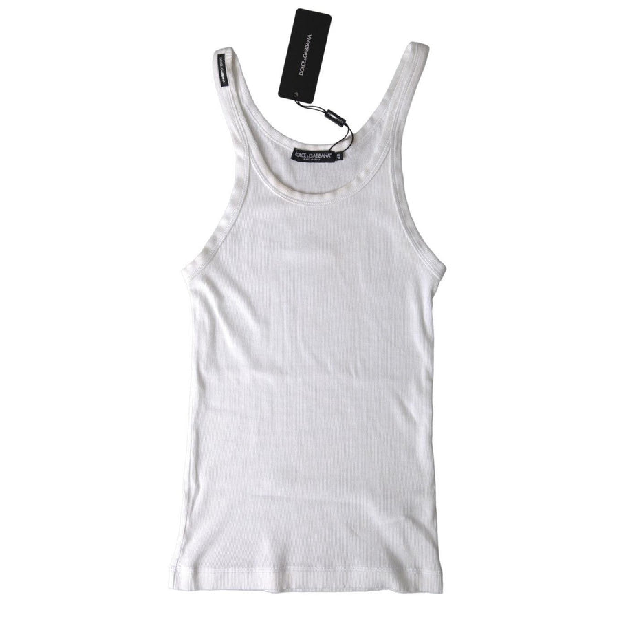 Dolce & Gabbana Elegant White Cotton Tank Top