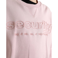 Dolce & Gabbana Pink Embroidered Crew Neck Pullover Sweater