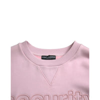 Dolce & Gabbana Pink Embroidered Crew Neck Pullover Sweater