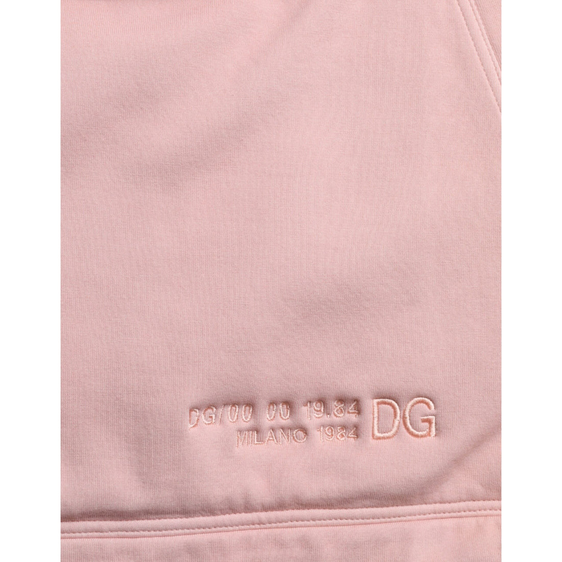 Dolce & Gabbana Pink Cotton Hooded Pockets Pullover Sweater