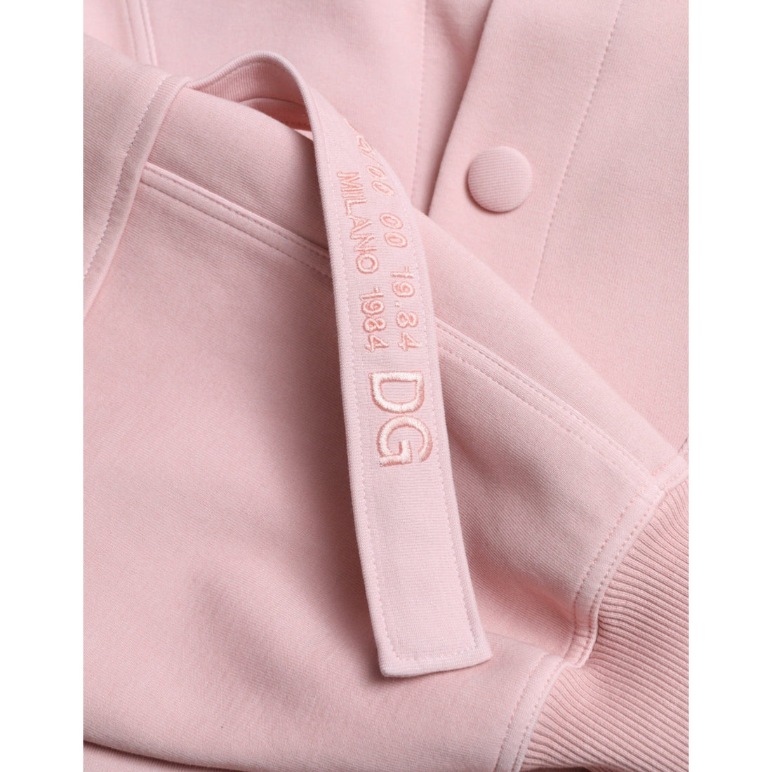 Dolce & Gabbana Pink Cotton Hooded Pockets Pullover Sweater