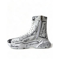 Dolce & Gabbana Daymaster Graffiti Print Mid Top Sneakers