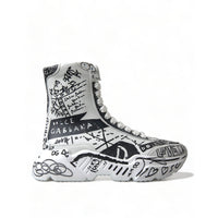 Dolce & Gabbana Daymaster Graffiti Print Mid Top Sneakers