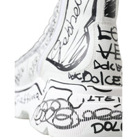 Dolce & Gabbana Daymaster Graffiti Print Mid Top Sneakers