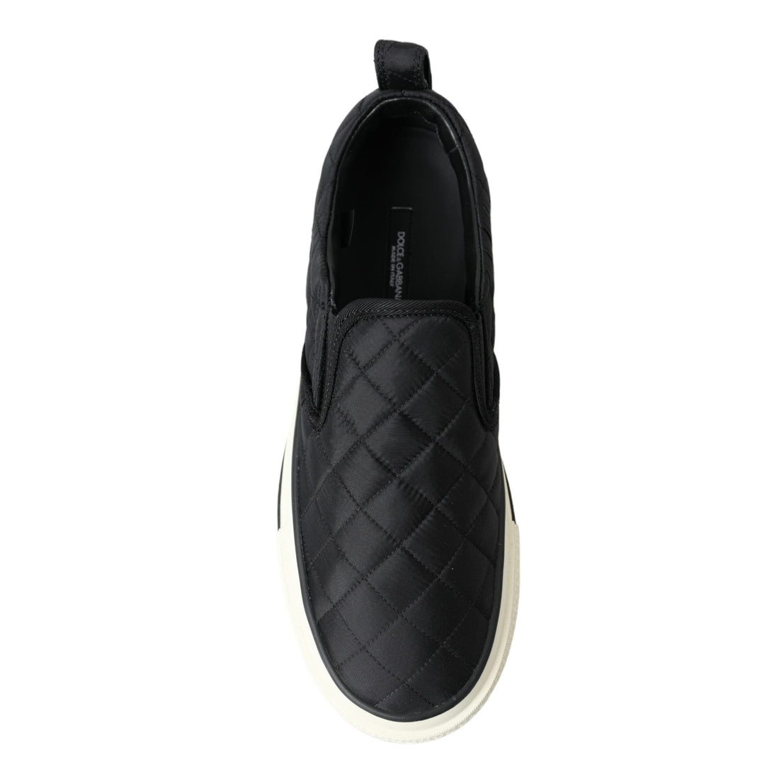 Dolce & Gabbana Black Quilted Slip On Low Top Sneakers Shoes