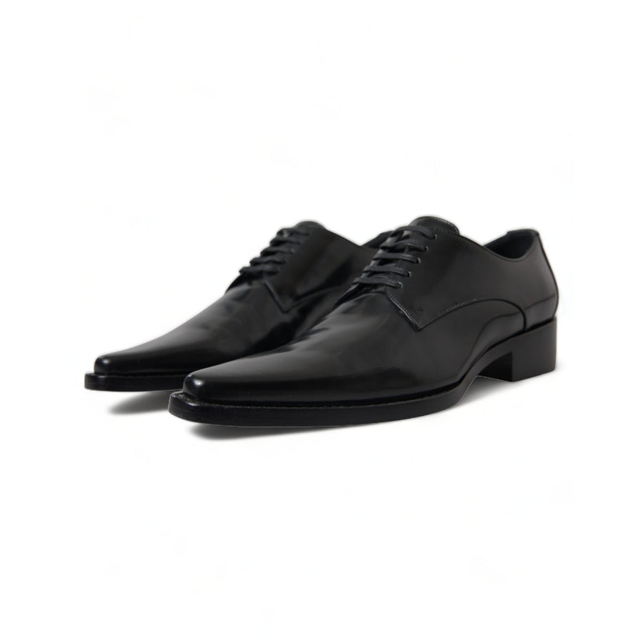 Dolce & Gabbana Elegant Black Leather Formal Flats