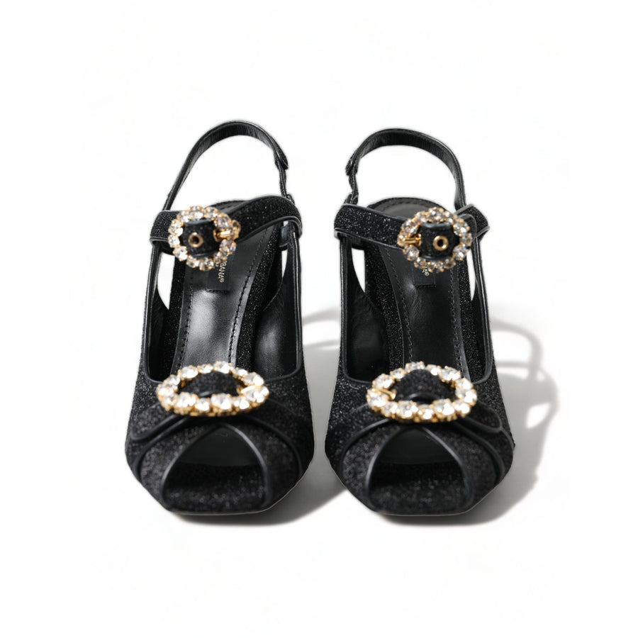 Dolce & Gabbana Elegant Black Ankle Strap Heels