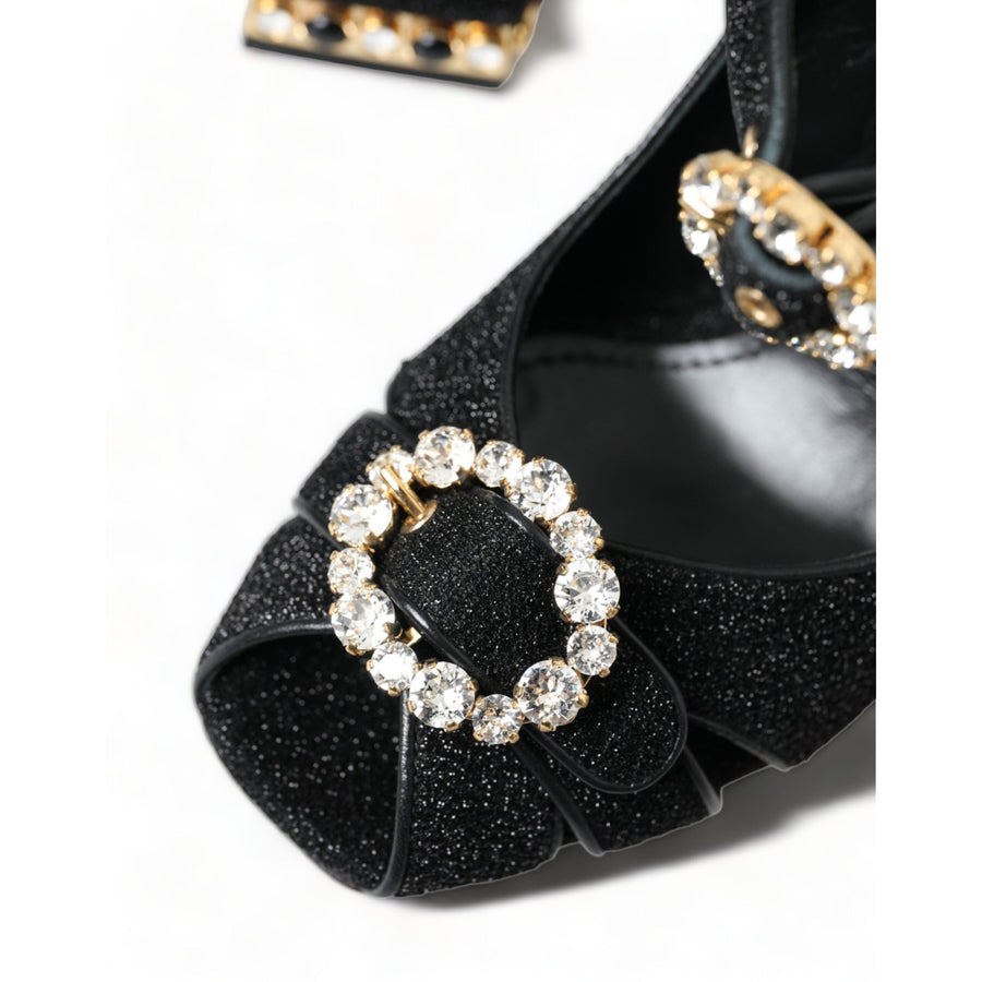 Dolce & Gabbana Elegant Black Ankle Strap Heels