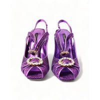 Dolce & Gabbana Regal Purple Ankle Strap Heels