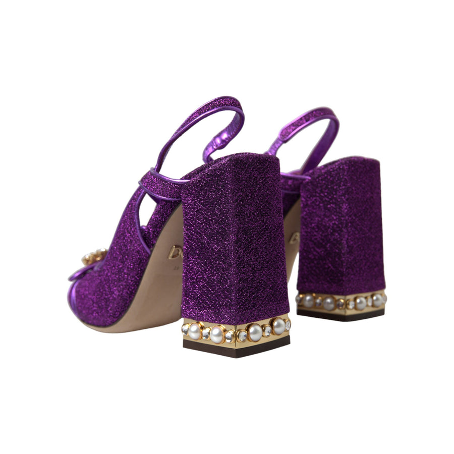 Dolce & Gabbana Regal Purple Ankle Strap Heels