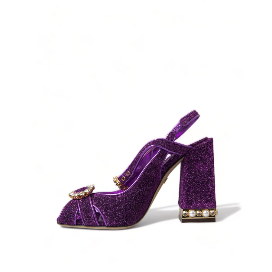 Dolce & Gabbana Regal Purple Ankle Strap Heels