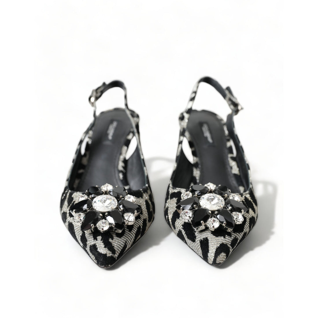 Dolce & Gabbana Crystal Leopard Slingback Heels Pumps