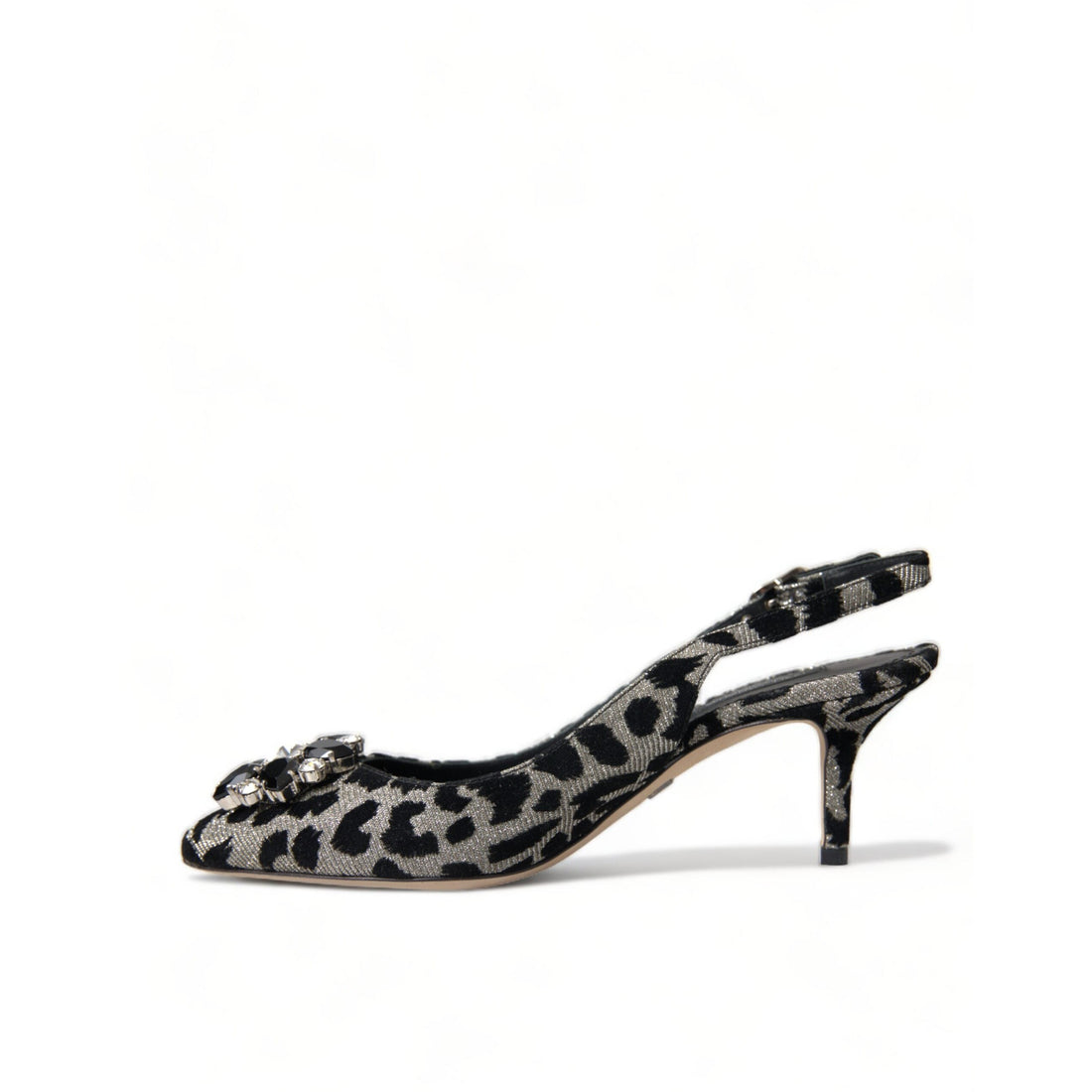 Dolce & Gabbana Crystal Leopard Slingback Heels Pumps