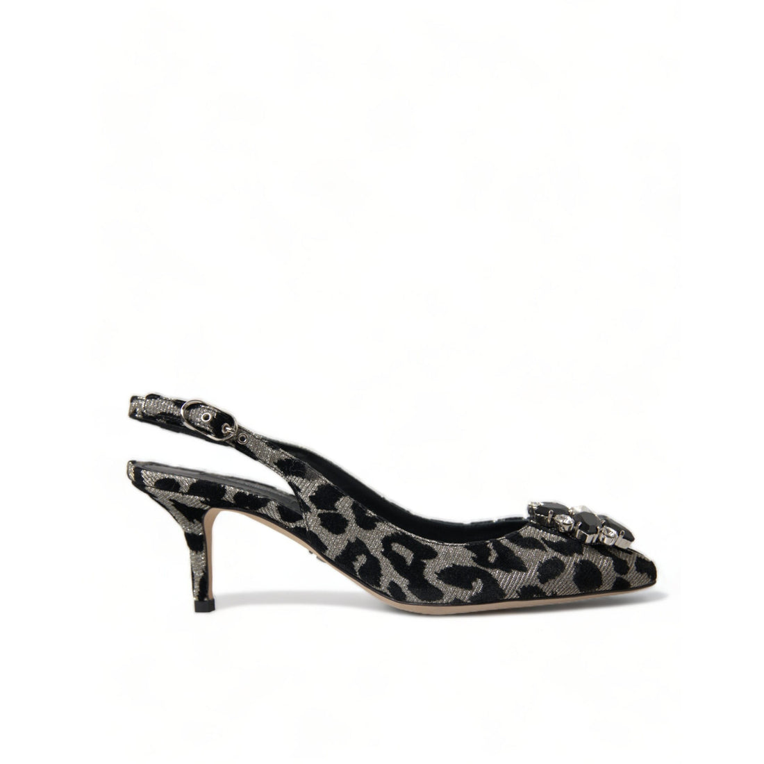 Dolce & Gabbana Crystal Leopard Slingback Heels Pumps