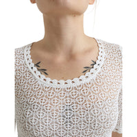 Dolce & Gabbana Elegant White Knitted Round Neck Top