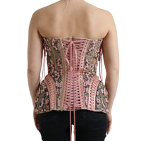 Dolce & Gabbana Silken Nylon Bustier Corset Top in Pink